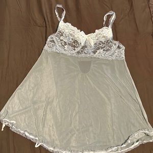 New Gray lace and sheer nightie